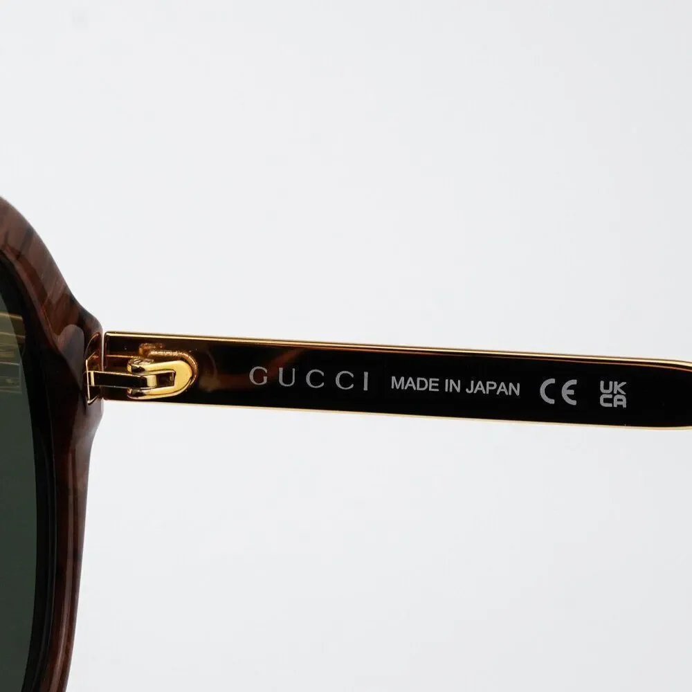 Gucci Men Sunglasses Black Gold Havana Grey Aviator GG1515S 001 BRAND NEW